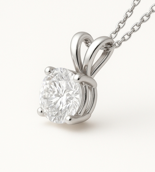 1ct Lab Grown Diamond Solitaire Pendant Necklace 14K Gold Filled Yellow Or White - Picture 7 of 8